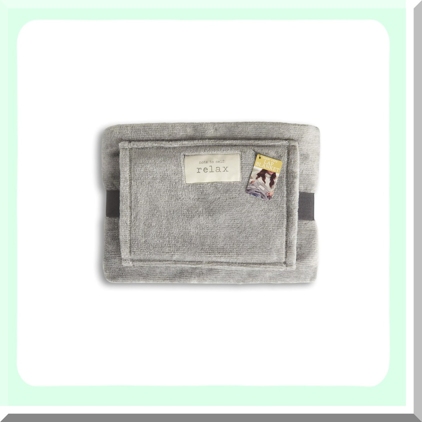 CozyComfort Grey Knit Lap Blanket with Hand Pocket - 36x48 Soft Polyester