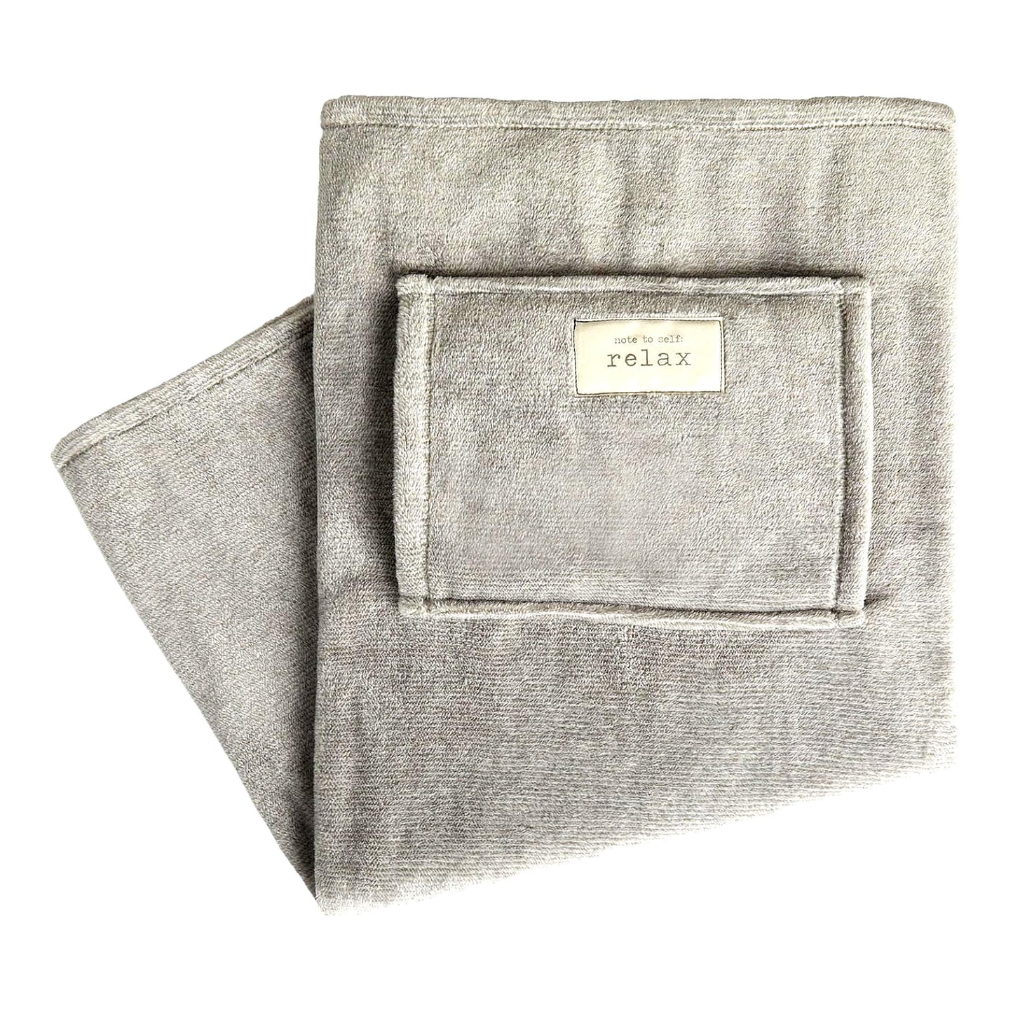 CozyComfort Grey Knit Lap Blanket with Hand Pocket - 36x48 Soft Polyester