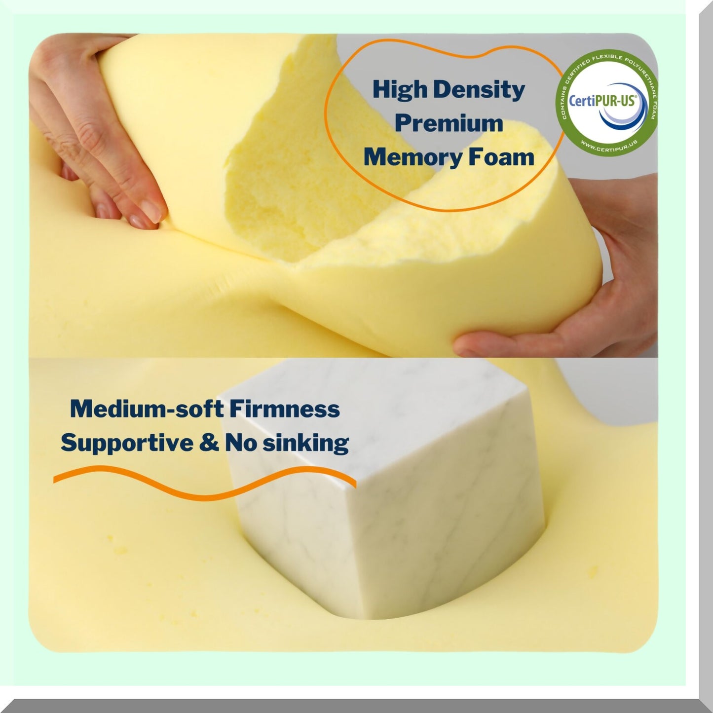 CoolSleep Memory Foam Neck and Shoulder Pain Relief Pillow - Cervical Support Pillow for Side Sleepers with Armrest Area - Cooling Navy Pillowcase