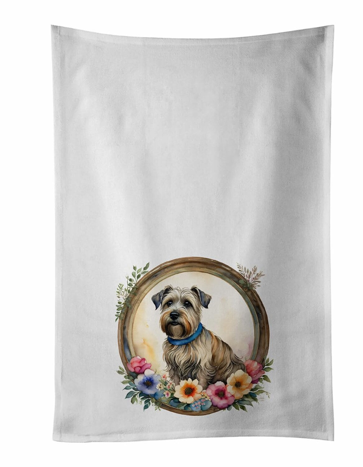 Glen of Imaal Terrier Kitchen Towel Set 2 White