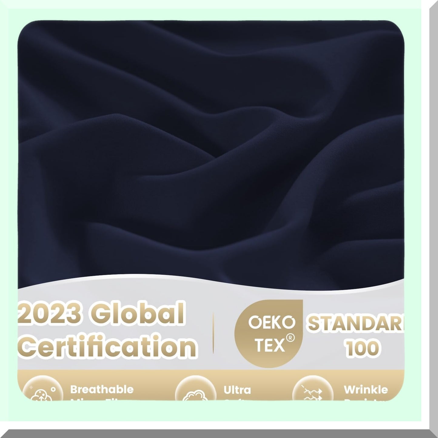 Luxury Silky Soft Breathable Bed Sheet Set - Wrinkle Free 4 Piece Full Size Sheets & Pillowcases - Deep Pocket Hotel Quality Dark Blue Bedding