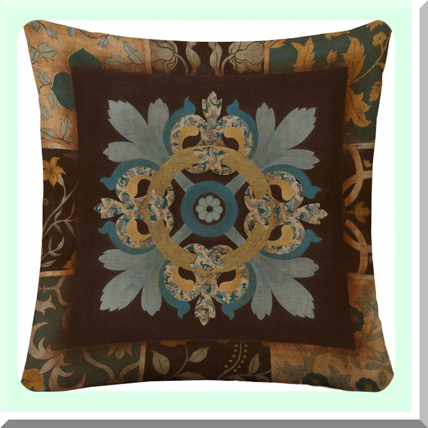 Boho Chic Burlap Pillow Cover Set - Decorative Cushion Cases for Couch, Bed, Sofa - 18x18 Inch Toss Pillow Covers in Brown - Set of 4