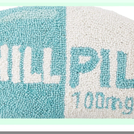 Turquoise Chill Comfort Pillow - 16x9 inches, Hook Cotton Design - Relaxing Support for Neck and Back - Cooling Gel Infused - Breathable Fabric