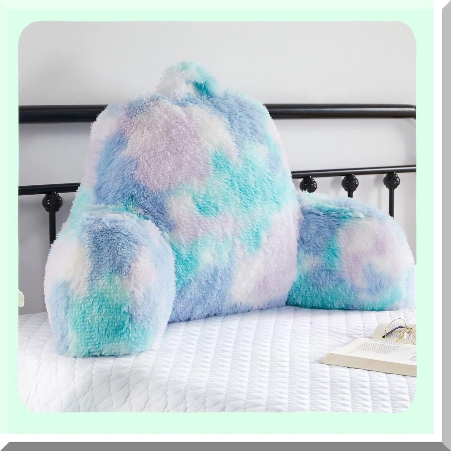 CozyRest Backrest Pillow - Plush Reading Pillow with Arms for Adults, Teens, and Kids - Ergonomic Sit Up Pillow for Bed - Perfect Xmas Gift for Students - Extra Fluffy Supportive Study Pillow