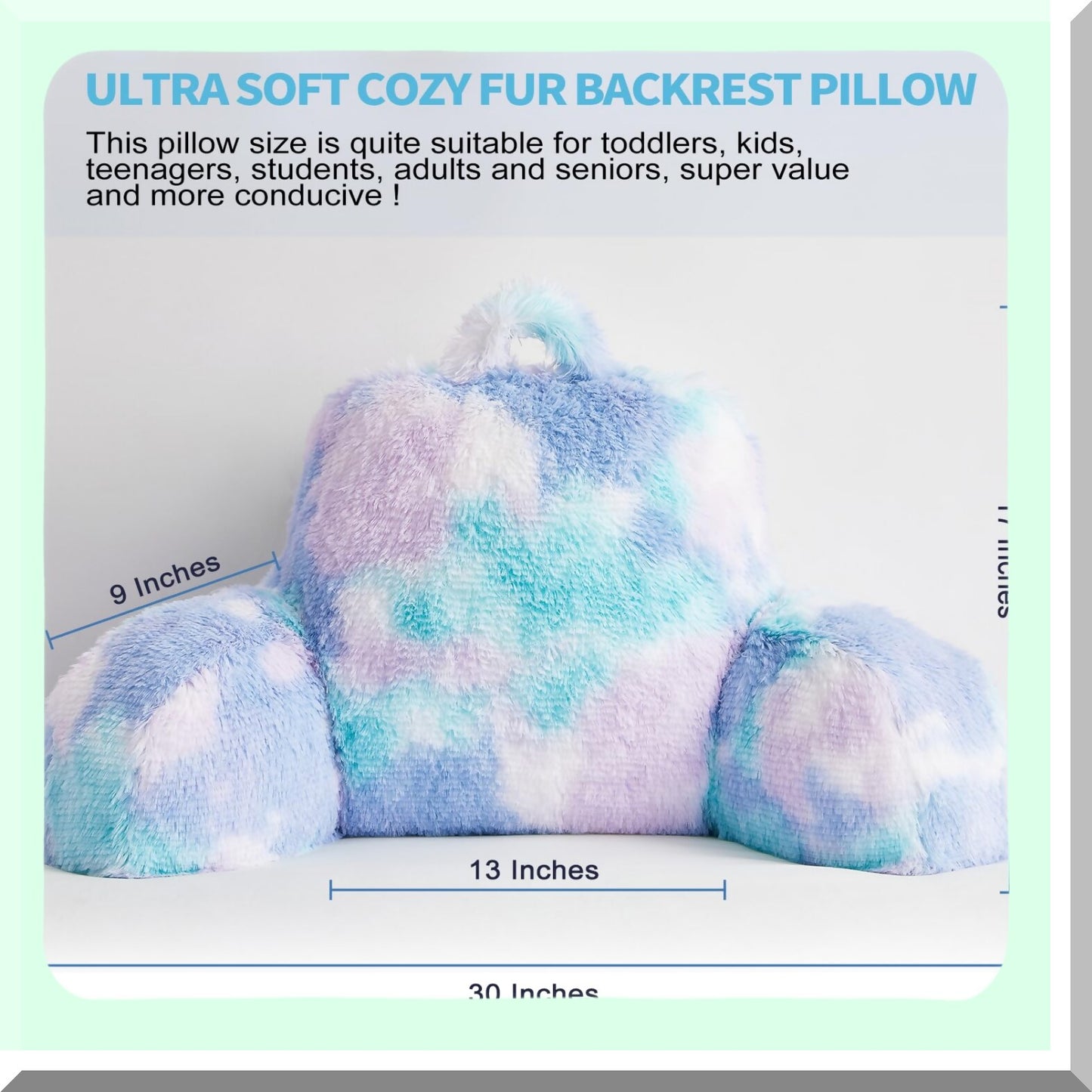 CozyRest Backrest Pillow - Plush Reading Pillow with Arms for Adults, Teens, and Kids - Ergonomic Sit Up Pillow for Bed - Perfect Xmas Gift for Students - Extra Fluffy Supportive Study Pillow