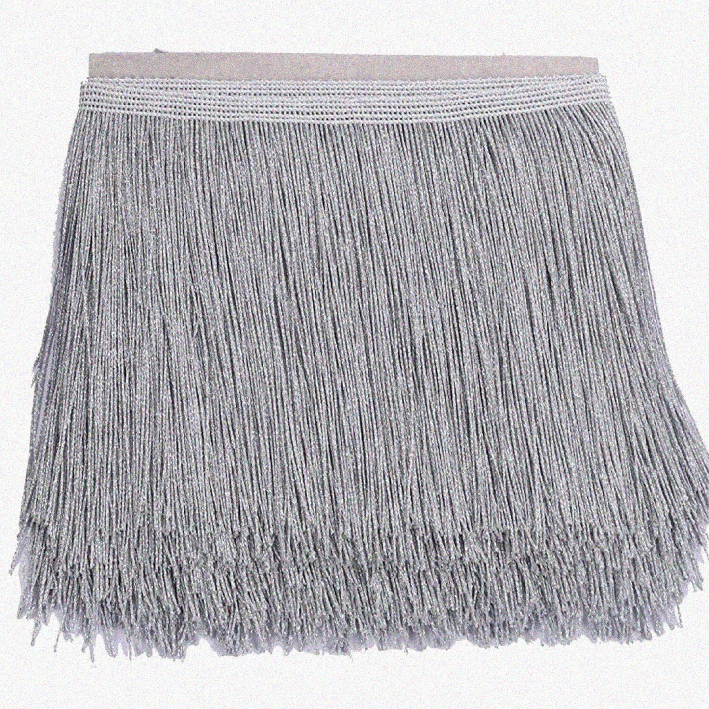 10 Yards 8-Inch Wide Metallic Silver Curtain Fringe Trim