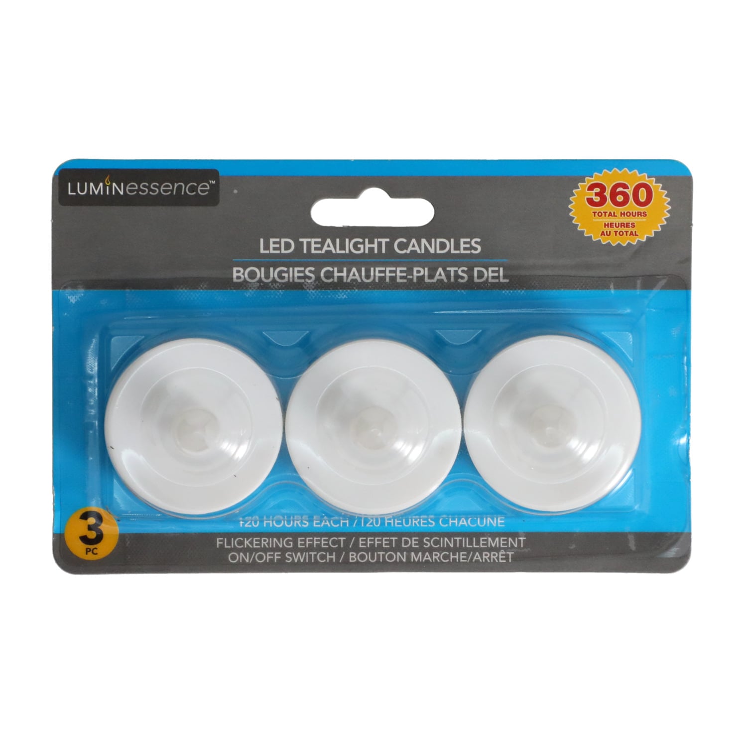 White Electric Tealight Candles with Yellow LEDs, 3-ct. (Pack of 32)