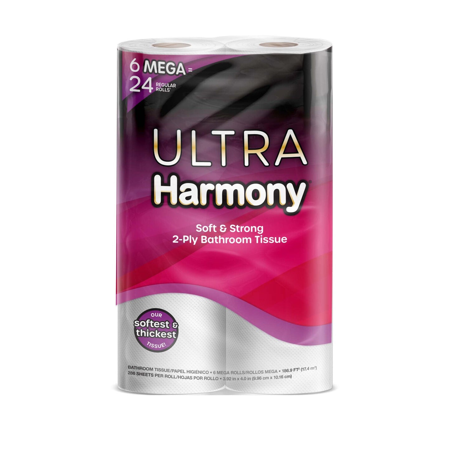Ultra Harmony 2-Ply Mega Bathroom Tissue Rolls, 6-ct. (Pack of 1)