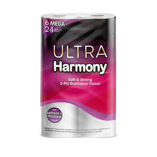 Ultra Harmony 2-Ply Mega Bathroom Tissue Rolls, 6-ct. (Pack of 1)
