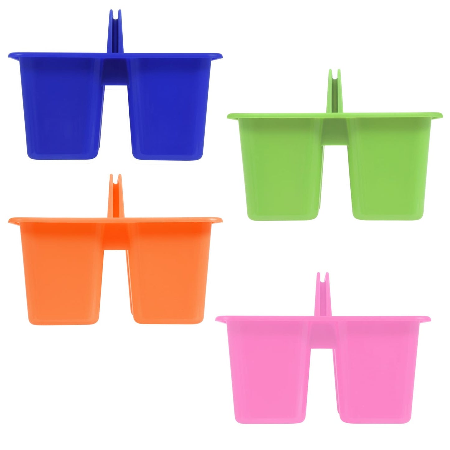 Colorful Plastic Craft Caddies with Handles, 6.5x4.5x4.75 in. (Pack of 24)