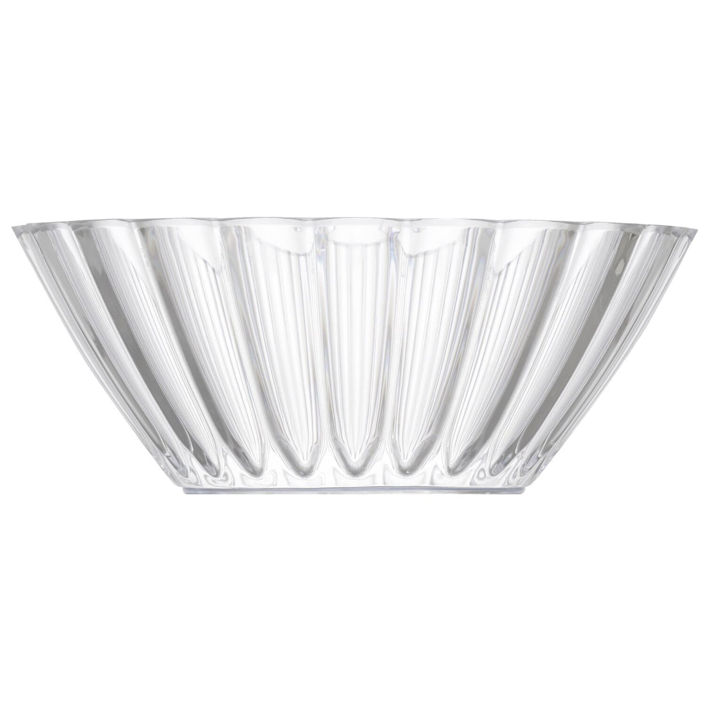Clear Plastic Fluted Serving Bowls, 8 in. (Pack of 4)