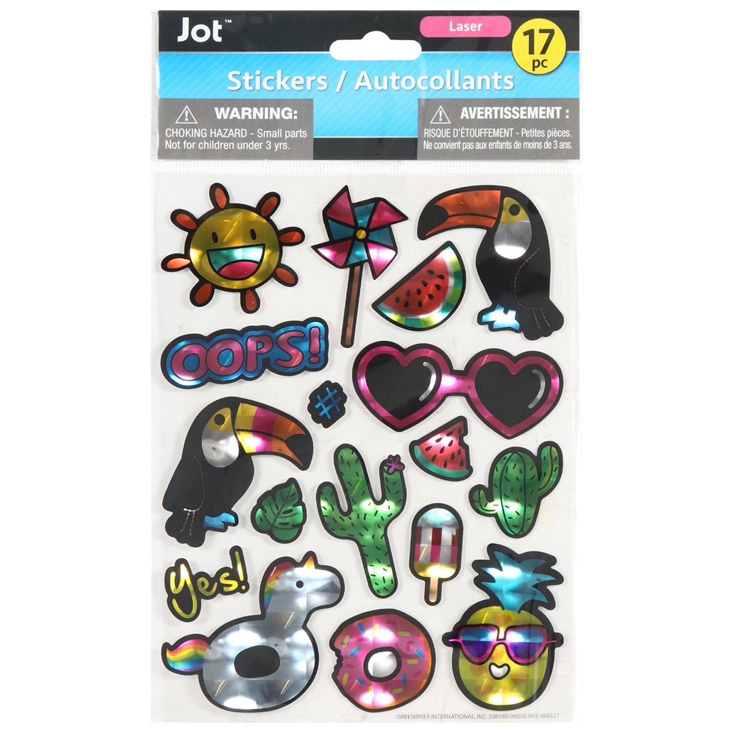 Jot Laser Holographic Stickers (Pack of 24)