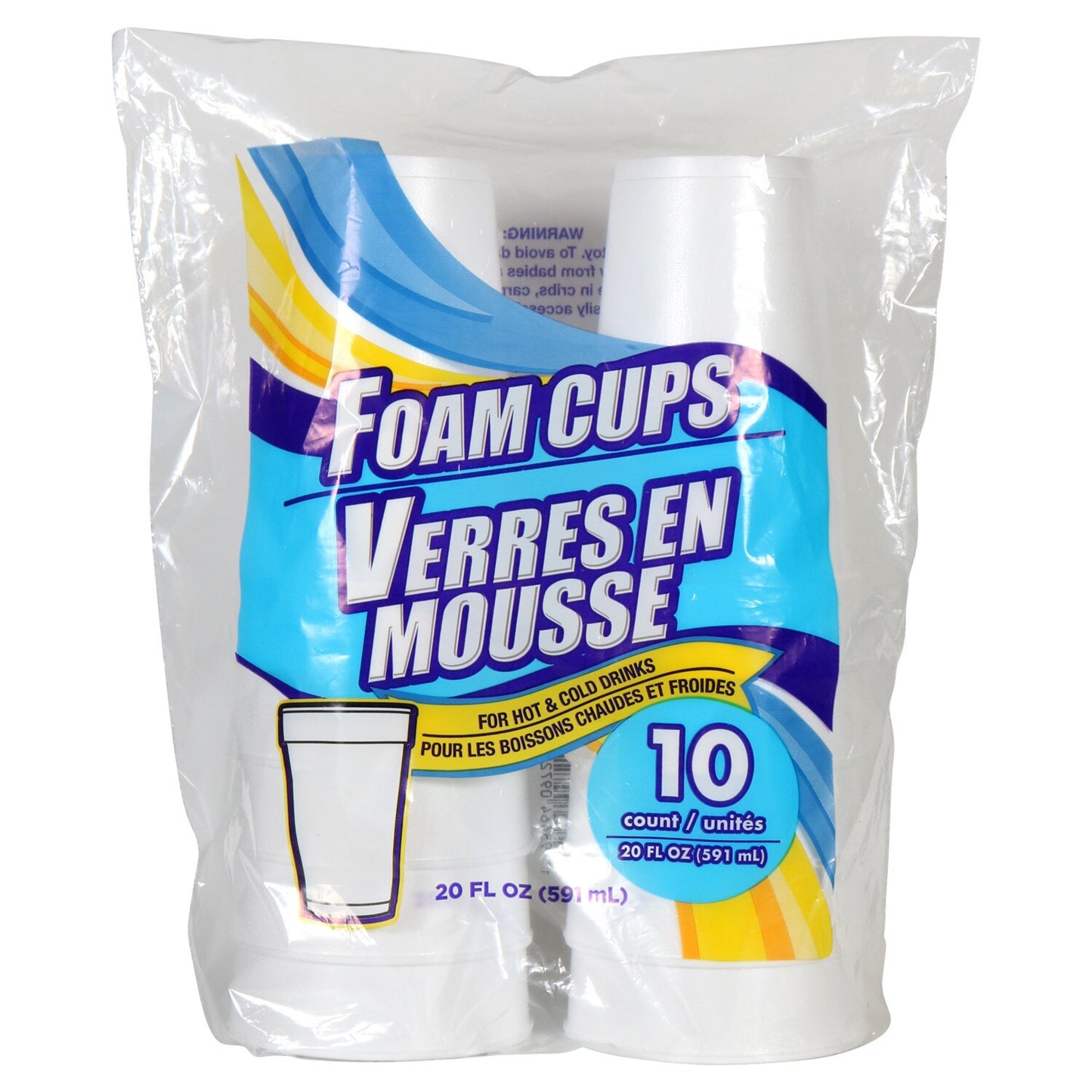 Insulated Foam Beverage Cups, 20 oz. (Pack of 18)