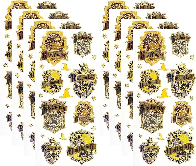 Set of 8 Harry Potter Hogwarts House Crest Stickers