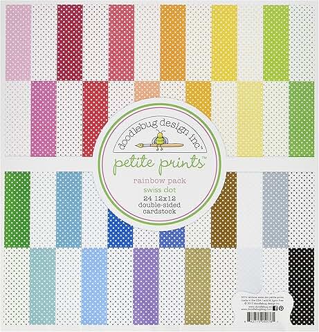 Rainbow Swiss Dot Cardstock, 12x12, 24 sheets