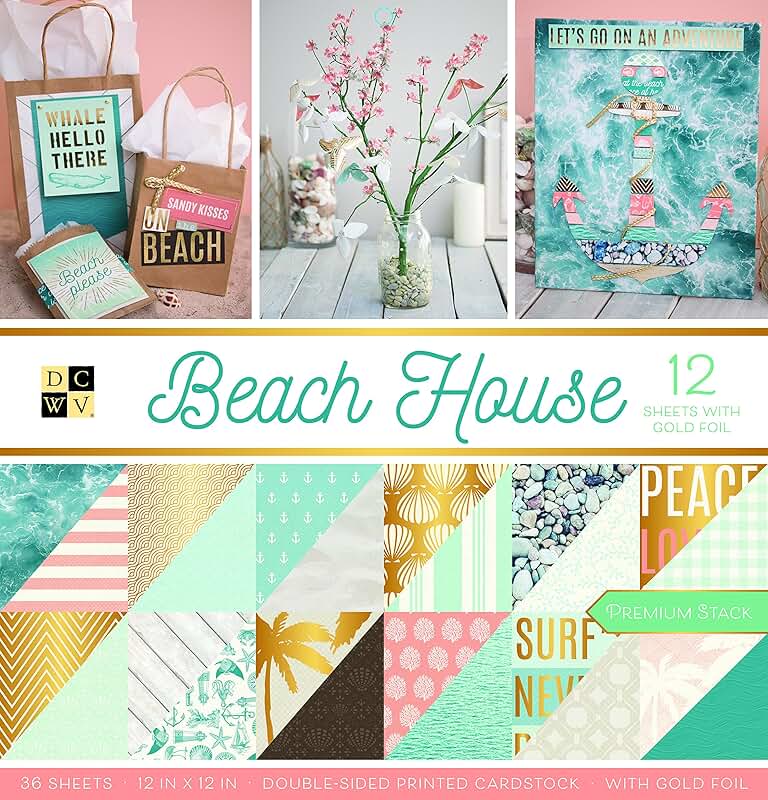 Beach House Double Sided Heavy Duty Cardstock, 12x12, 36 Sheets