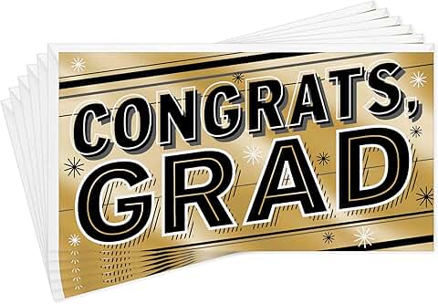 Gold Foil Graduation Money and Gift Card Holders (6 Pack)