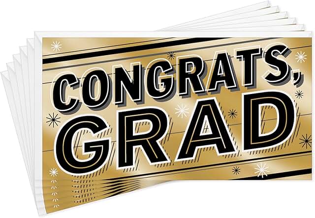 Gold Foil Graduation Money and Gift Card Holders (6 Pack)