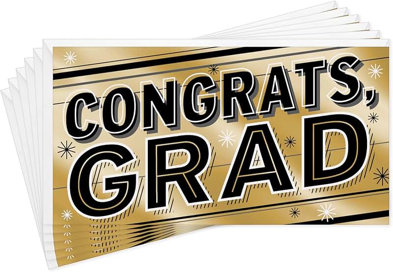 Gold Foil Graduation Money and Gift Card Holders (6 Pack)