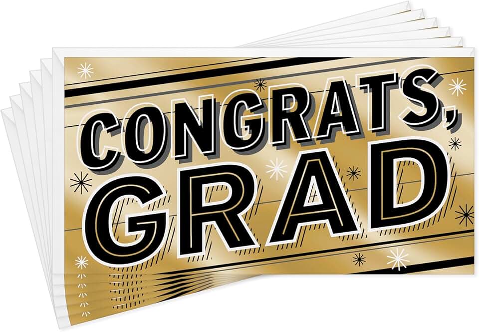 Gold Foil Graduation Money and Gift Card Holders (6 Pack)