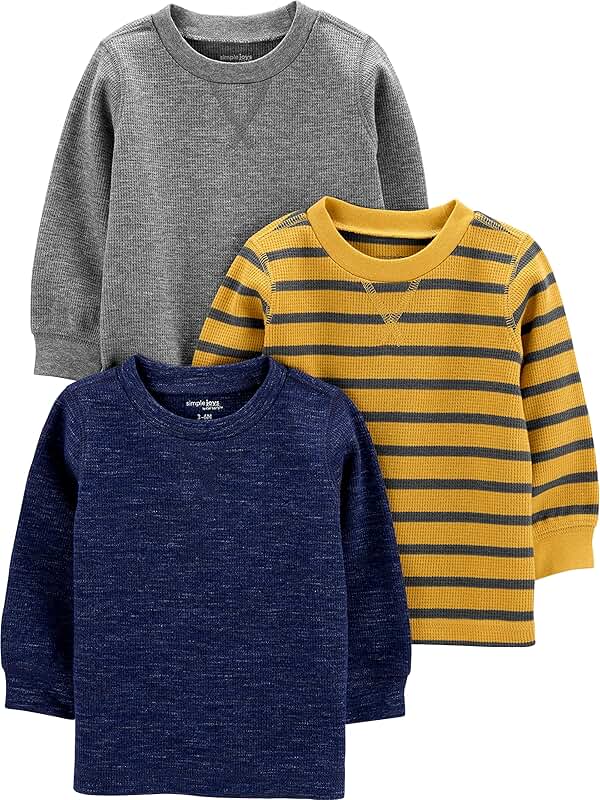 Three Boys' Thermal Long Sleeve Shirts