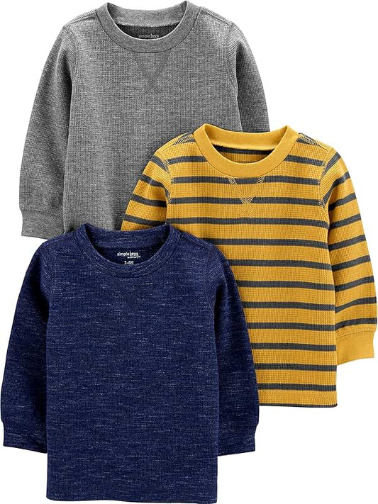 Three Boys' Thermal Long Sleeve Shirts
