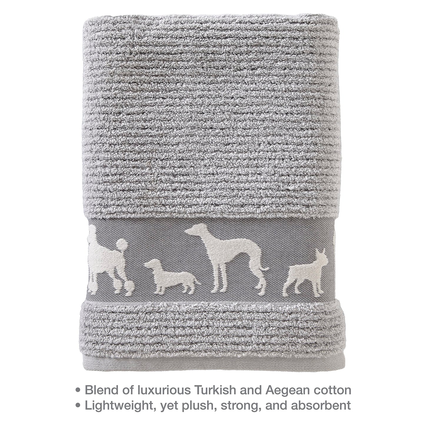 Vern Yip Dog Daze Bath Towel, Gray