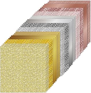 36 Sheets of Gold, Silver, and Rose Gold 12x12 Decorative Cardstock