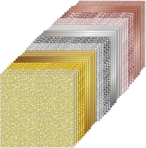 36 Sheets of Gold, Silver, and Rose Gold 12x12 Decorative Cardstock