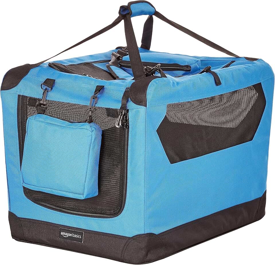 Portable Soft Dog Crate Carrier 26x18x18 inches Blue