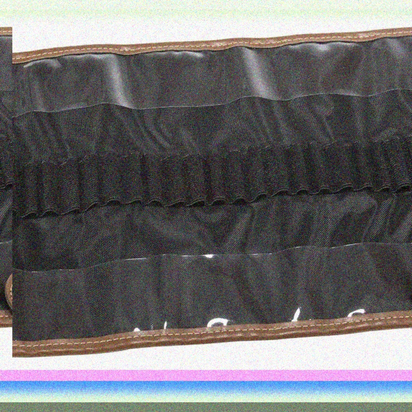 Canvas Roll Up Pencil Case Rose Brown Trim Holds 36 Pencils