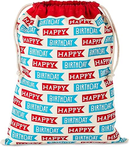 Large 19-inch Red and Blue Birthday Gift Bag