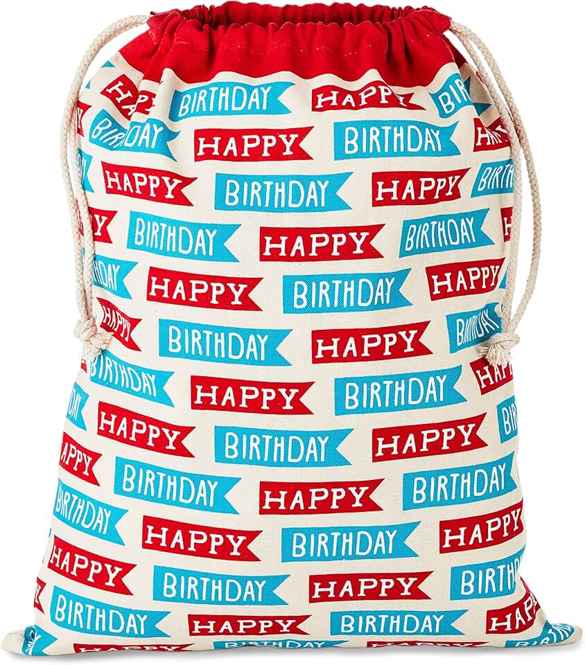 Large 19-inch Red and Blue Birthday Gift Bag