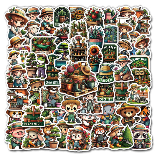50 Waterproof Floral Gardening Stickers for Decoration