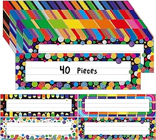 Set of 40 Double-Sided Erasable Desk Nameplates