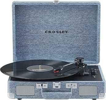 Vintage 3-Speed Bluetooth Suitcase Record Player