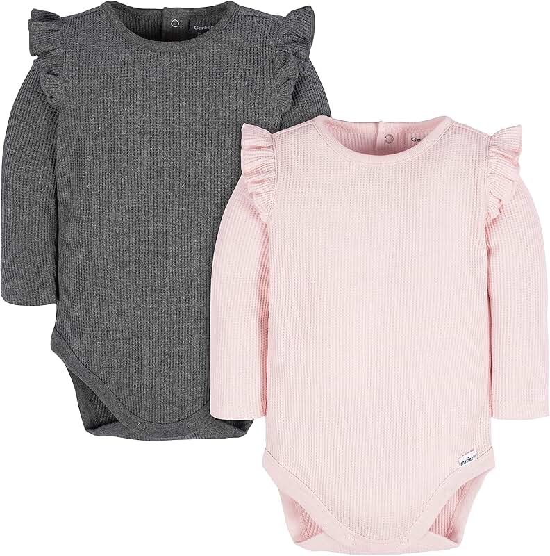 Baby Girls' Long Sleeve Ruffle Onesies Pack