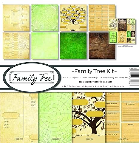 Family Tree Scrapbook Collection Kit, 12x12 Inches