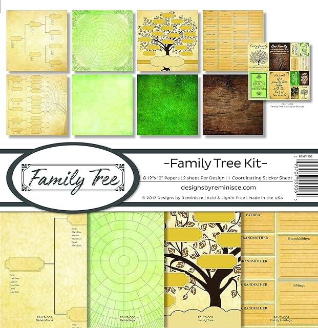 Family Tree Scrapbook Collection Kit, 12x12 Inches