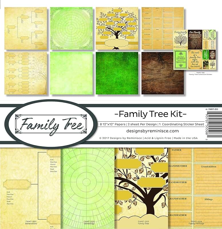 Family Tree Scrapbook Collection Kit, 12x12 Inches