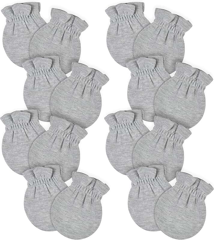 Baby Girl Mittens and Socks, Gray Heather, 0-3 Months