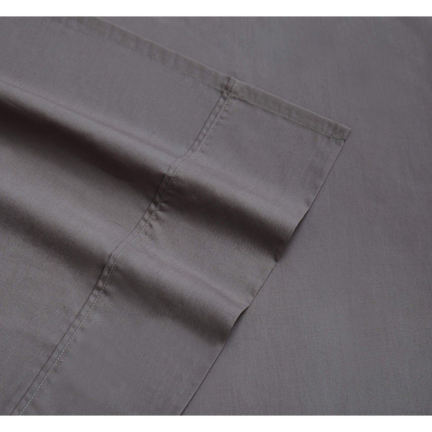 Solid Cotton Percale Sheet Set, Queen, Grey