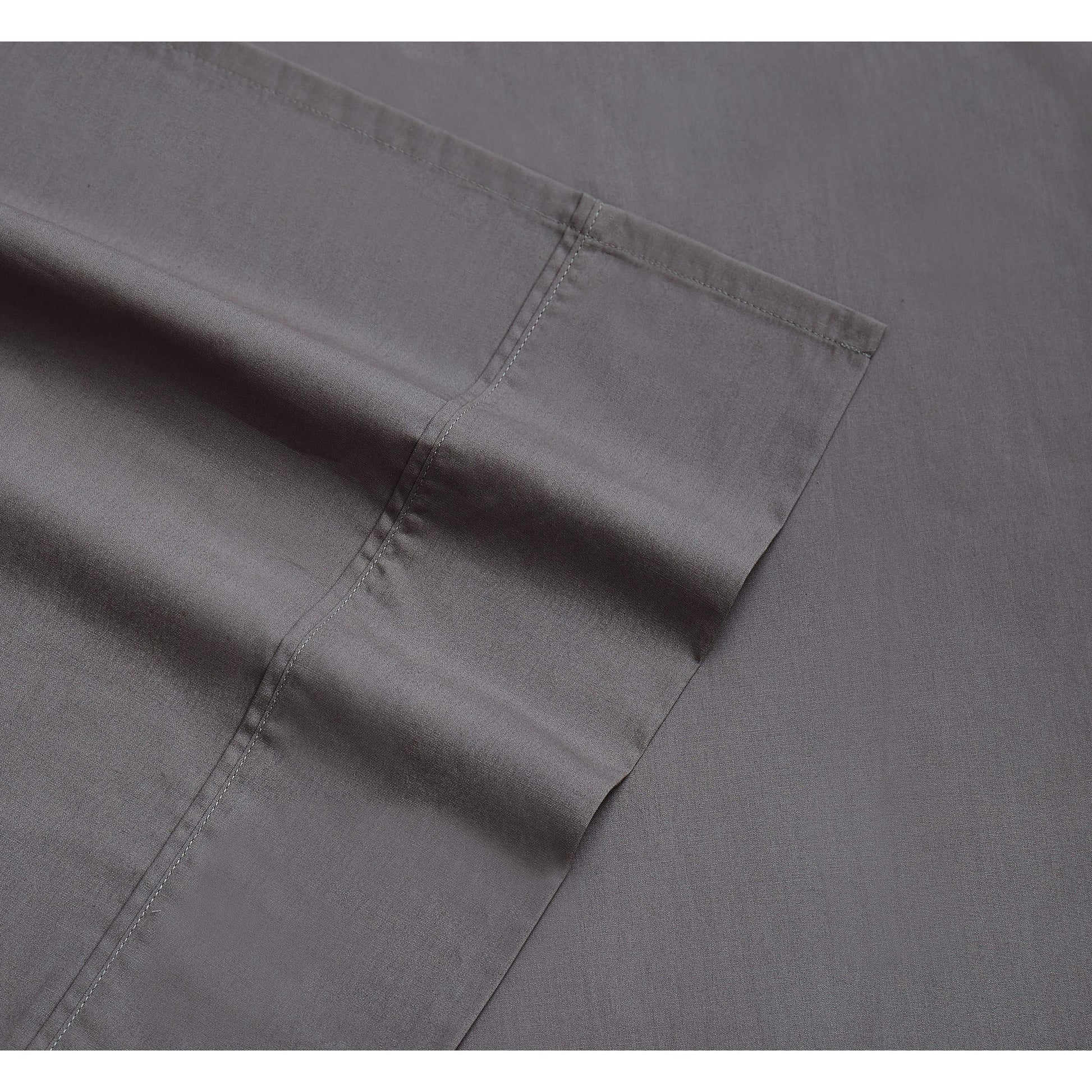 Solid Cotton Percale Sheet Set, Queen, Grey