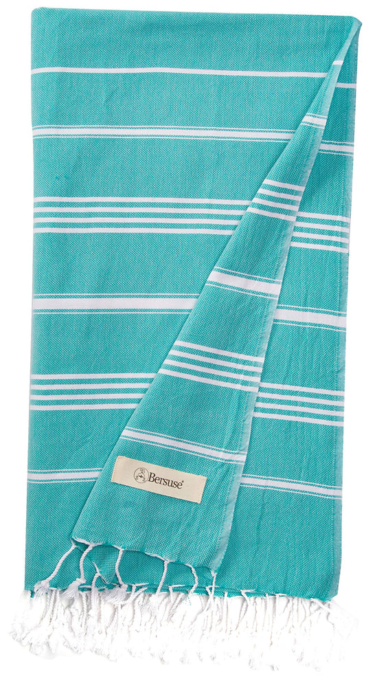 100% Cotton  Anatolia XL Throw Blanket Turkish Towel  61 x 82 Inches, Mint Green