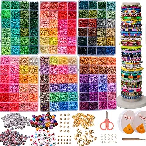 Clay Beads Bracelet Making Kit with 144 Colors and 20,000+ Beads