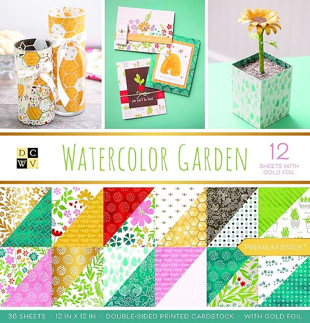 Watercolor Garden Double-Sided Cardstock, 12x12, 36 Sheets