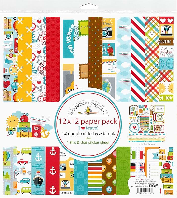 I Heart Travel 12x12 Paper Pack