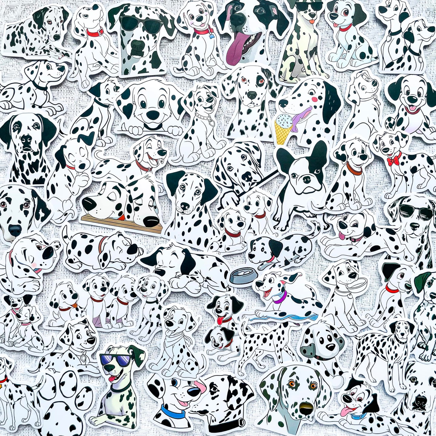 50 Waterproof Dalmatians Puppy Stickers for Water Bottles and More