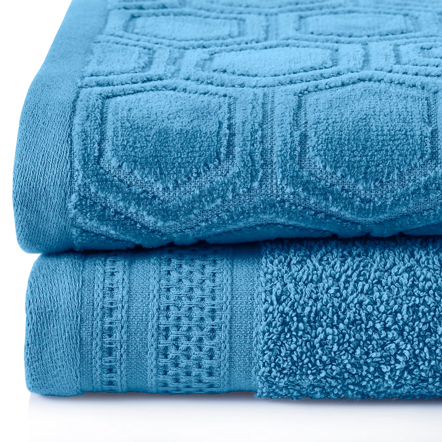 100% Cotton Honeycomb Jacquard Towel Set, 12 Piece, Azure