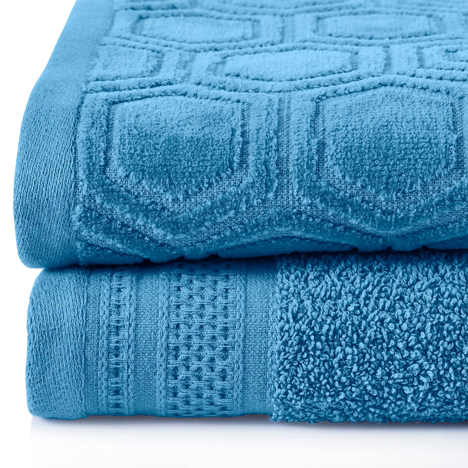 100% Cotton Honeycomb Jacquard Towel Set, 12 Piece, Azure